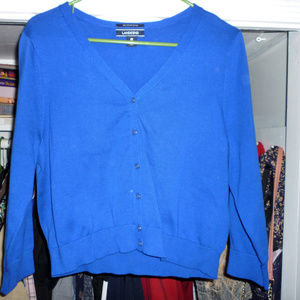 Lands End M/10-12 100% supima cotton sweater blue